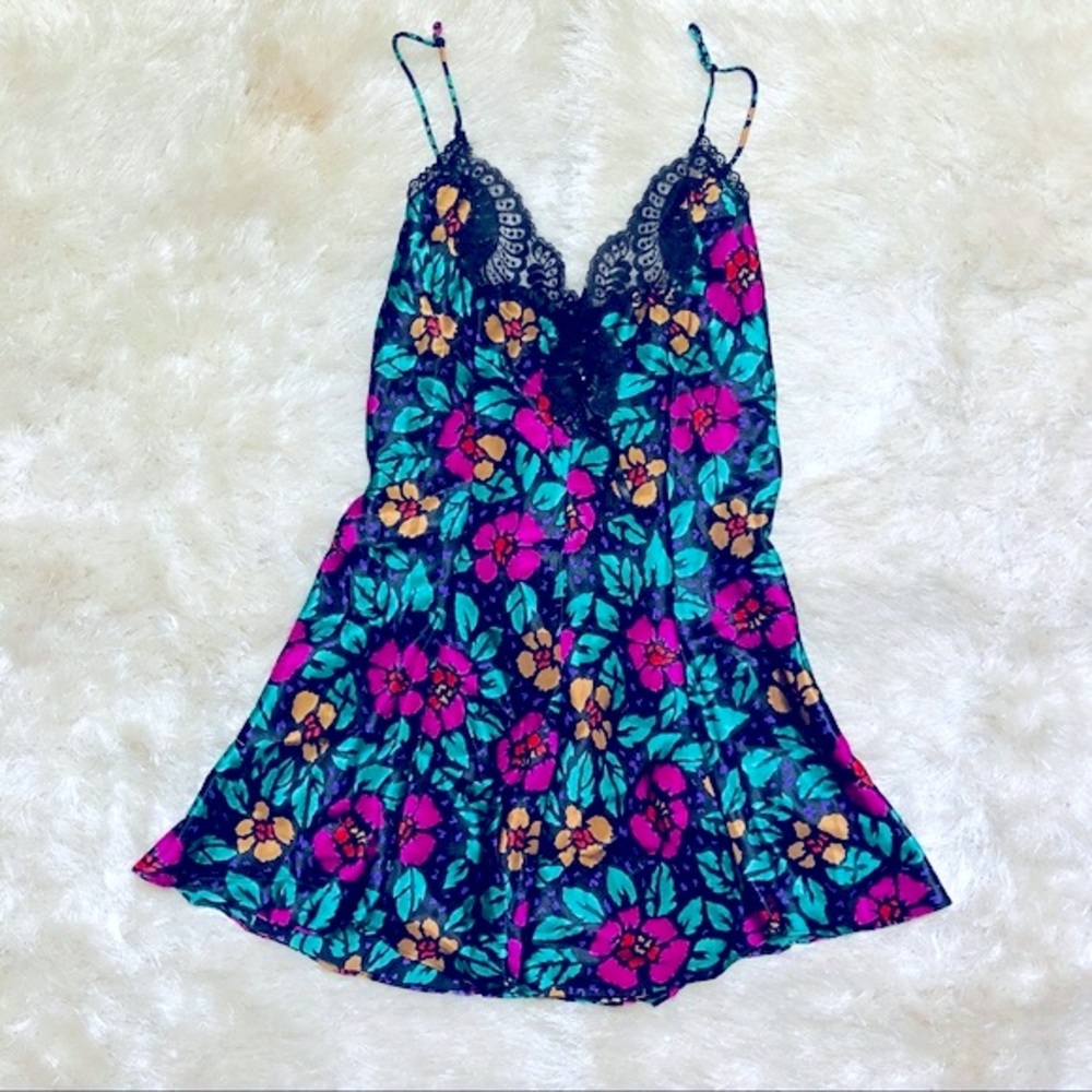 VTG Vintage Feather Bed Floral Nightie Romper